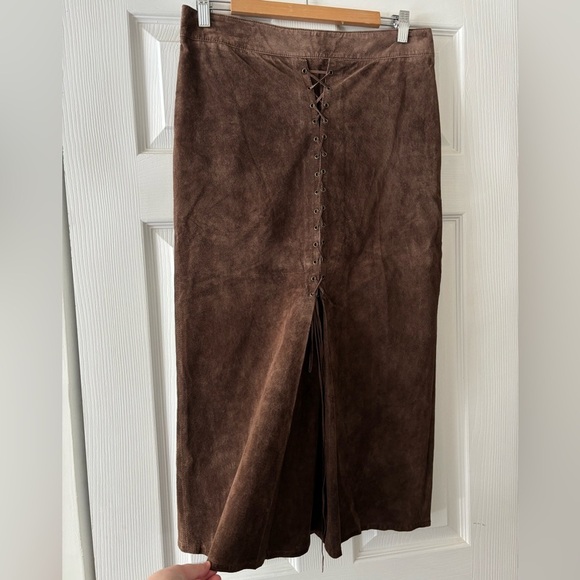 Vintage Genuine Suede Leather High Waisted Skirt - Picture 4 of 6